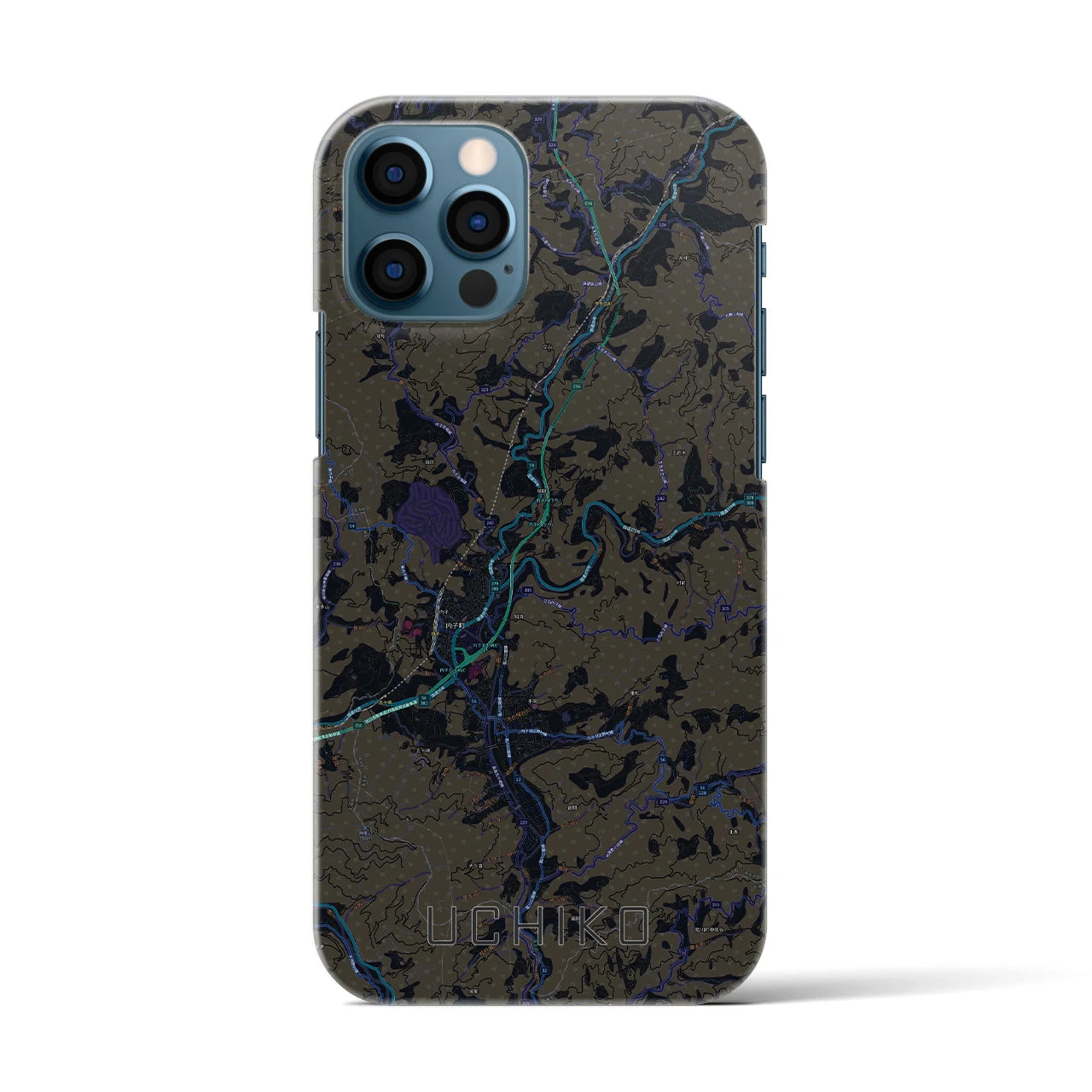 【内子(愛媛県)】地図柄iPhoneケース(バックカバータイプ)