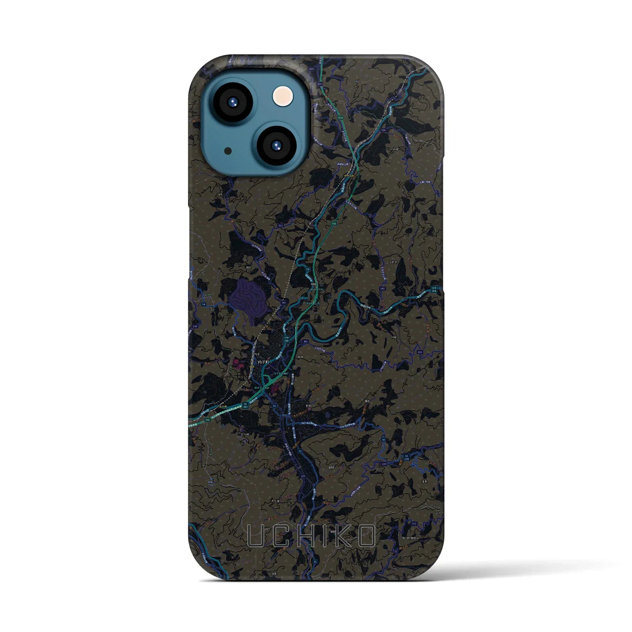 【内子(愛媛県)】地図柄iPhoneケース(バックカバータイプ)