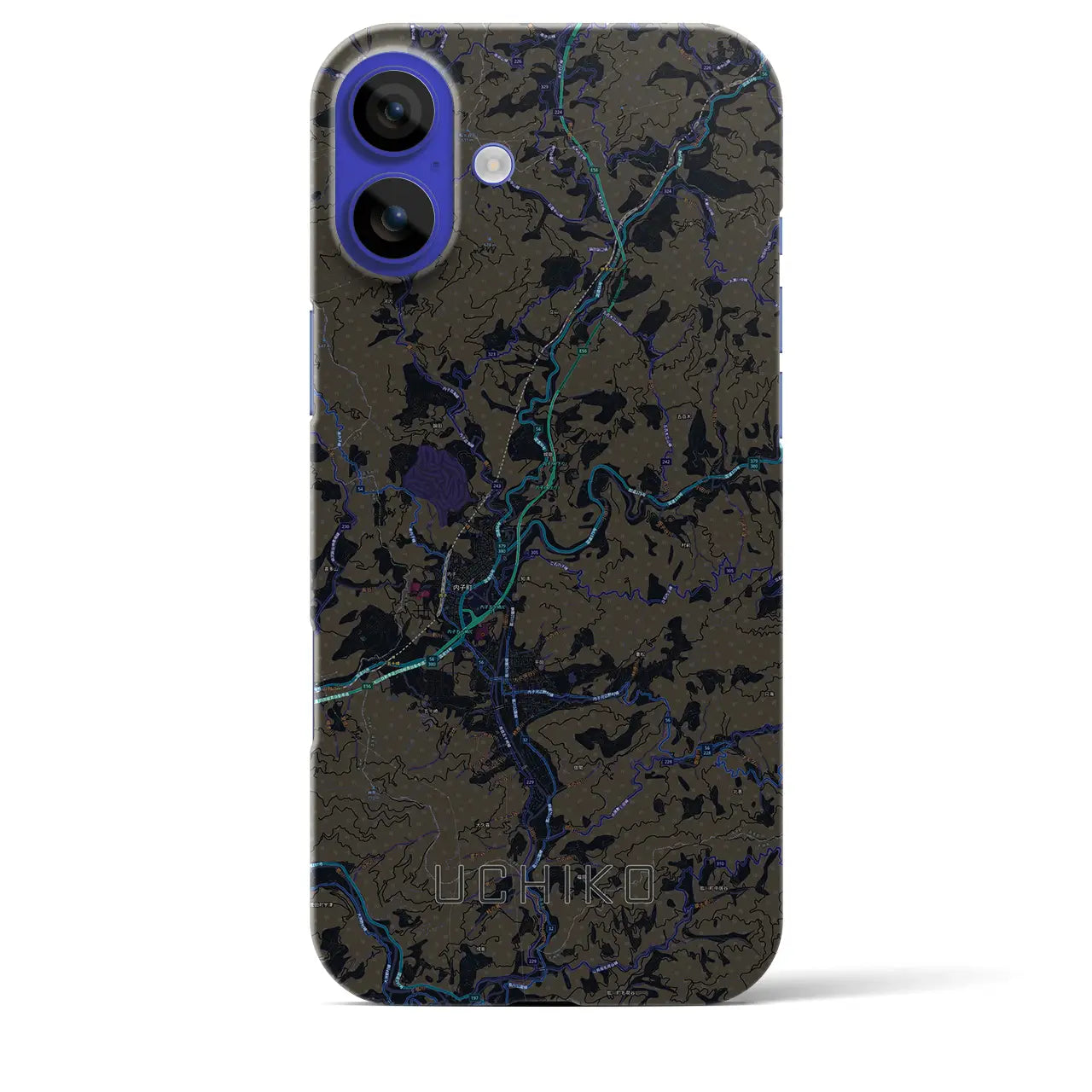 【内子(愛媛県)】地図柄iPhoneケース(バックカバータイプ)