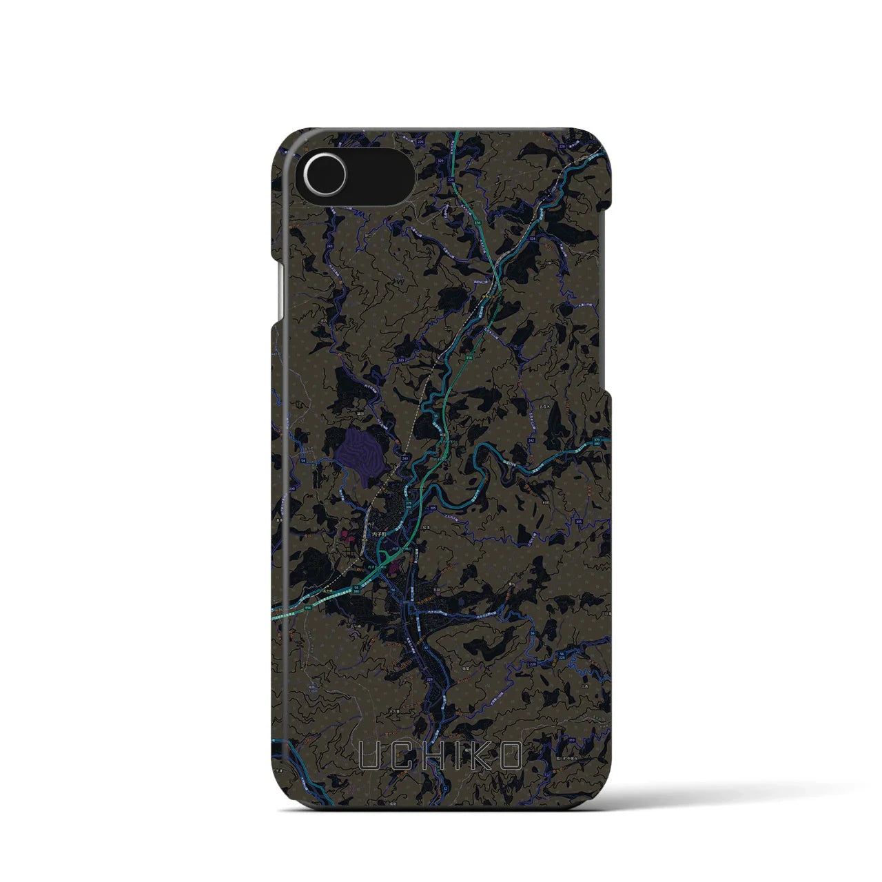 【内子(愛媛県)】地図柄iPhoneケース(バックカバータイプ)