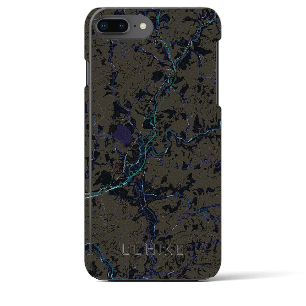 【内子(愛媛県)】地図柄iPhoneケース(バックカバータイプ)