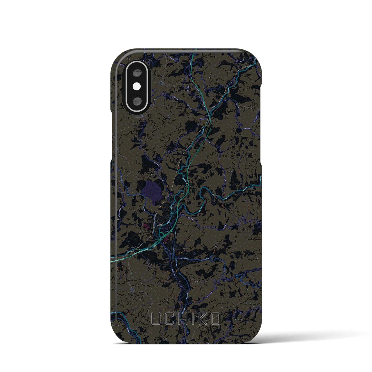 【内子(愛媛県)】地図柄iPhoneケース(バックカバータイプ)