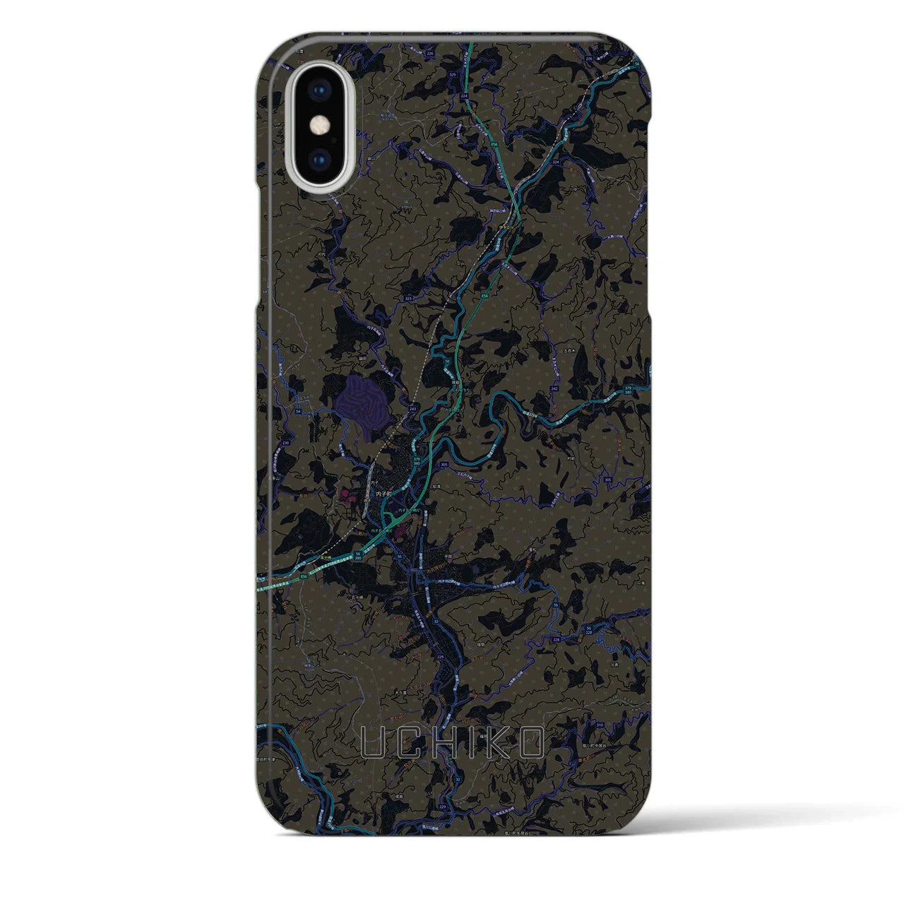 【内子(愛媛県)】地図柄iPhoneケース(バックカバータイプ)