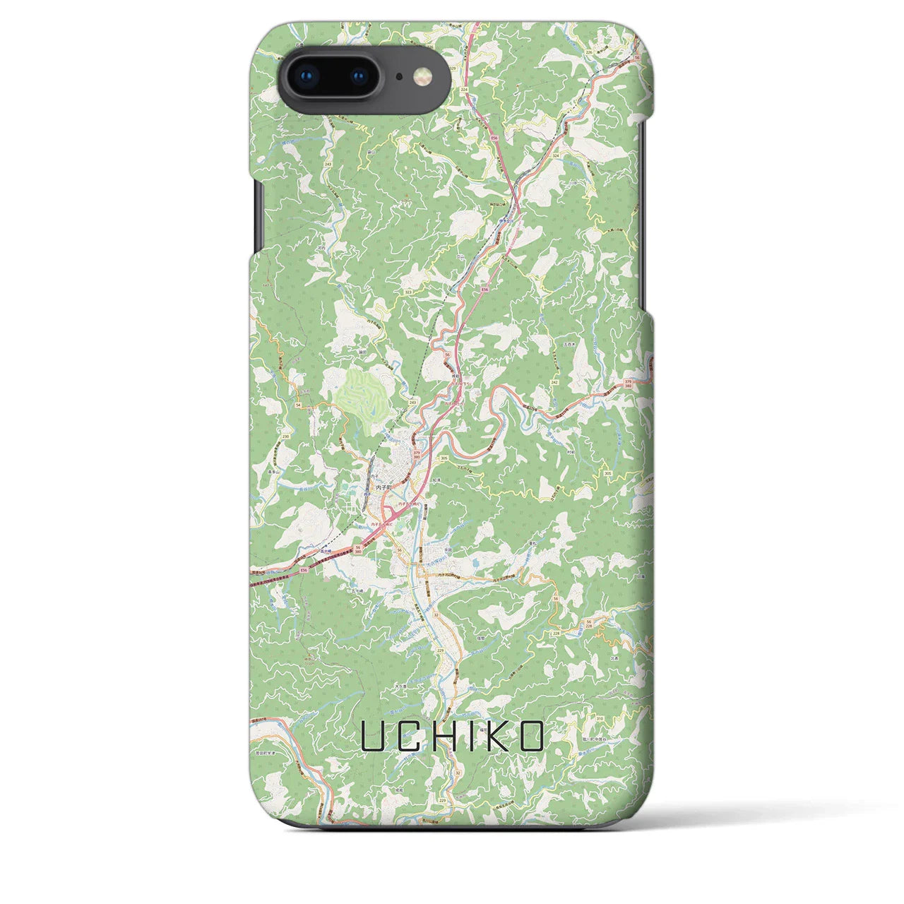 【内子(愛媛県)】地図柄iPhoneケース(バックカバータイプ)