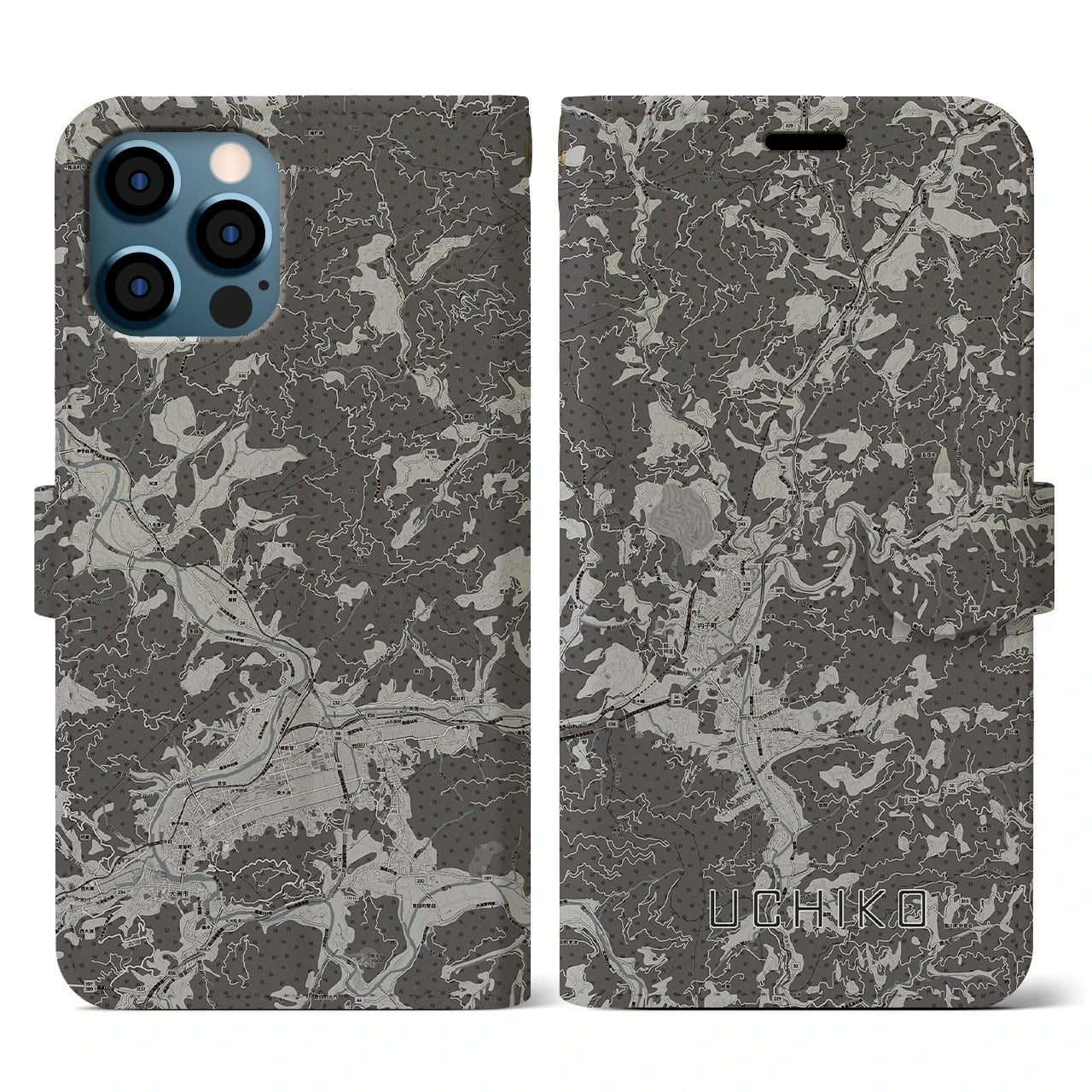 【内子(愛媛県)】地図柄iPhoneケース(手帳タイプ)