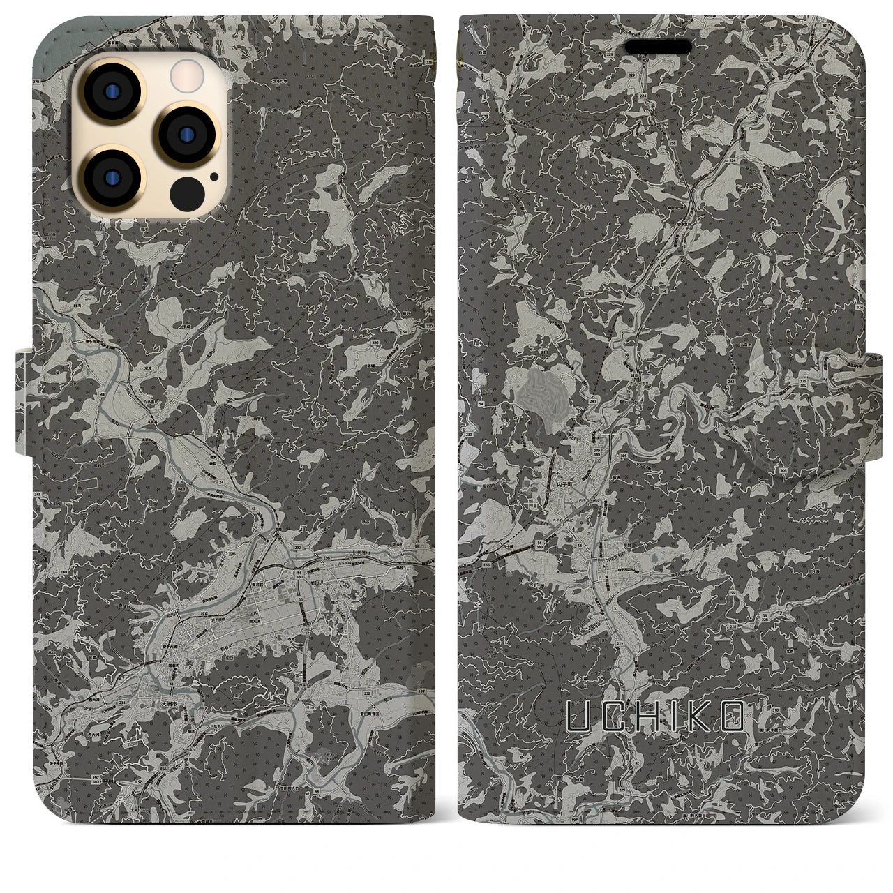 【内子(愛媛県)】地図柄iPhoneケース(手帳タイプ)