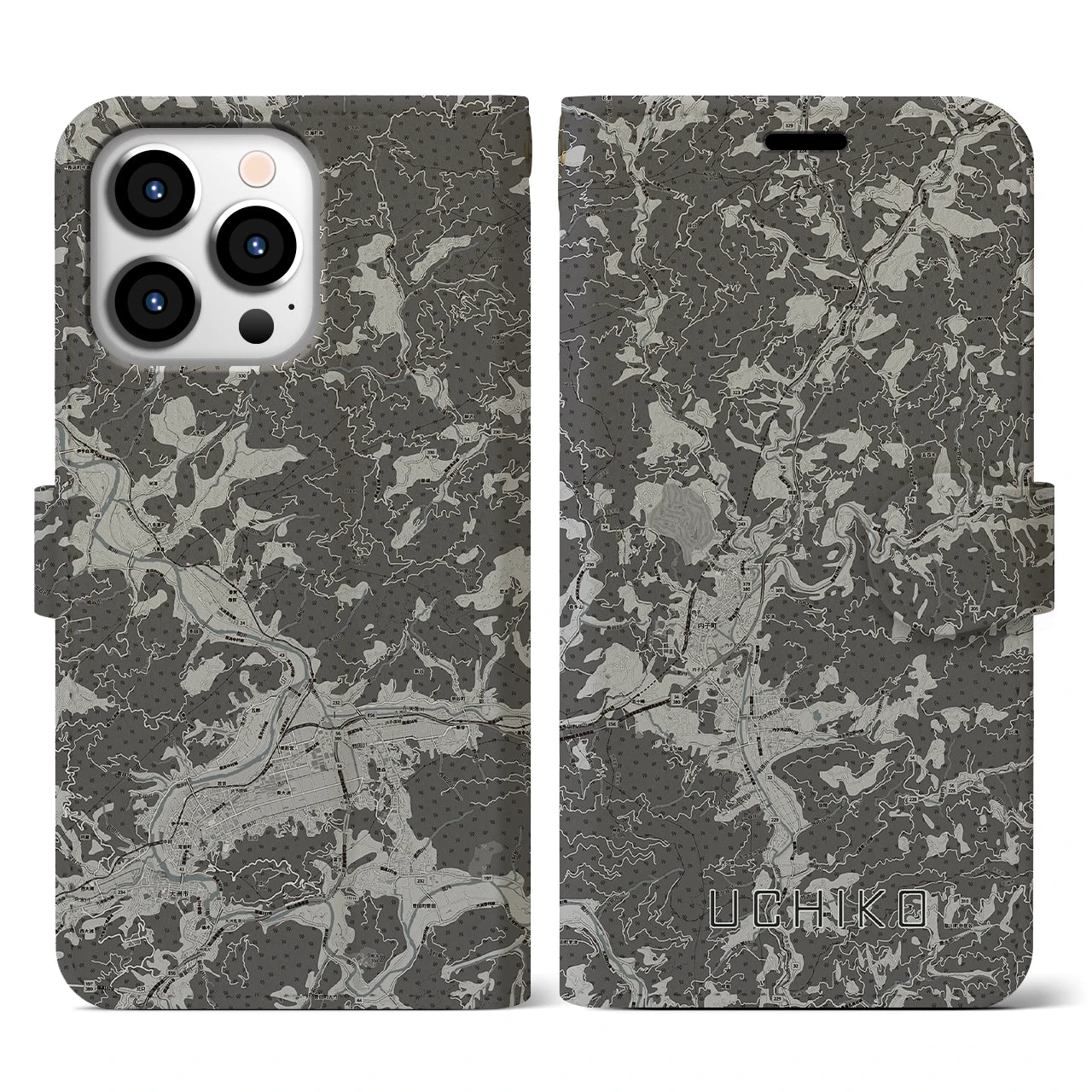 【内子(愛媛県)】地図柄iPhoneケース(手帳タイプ)