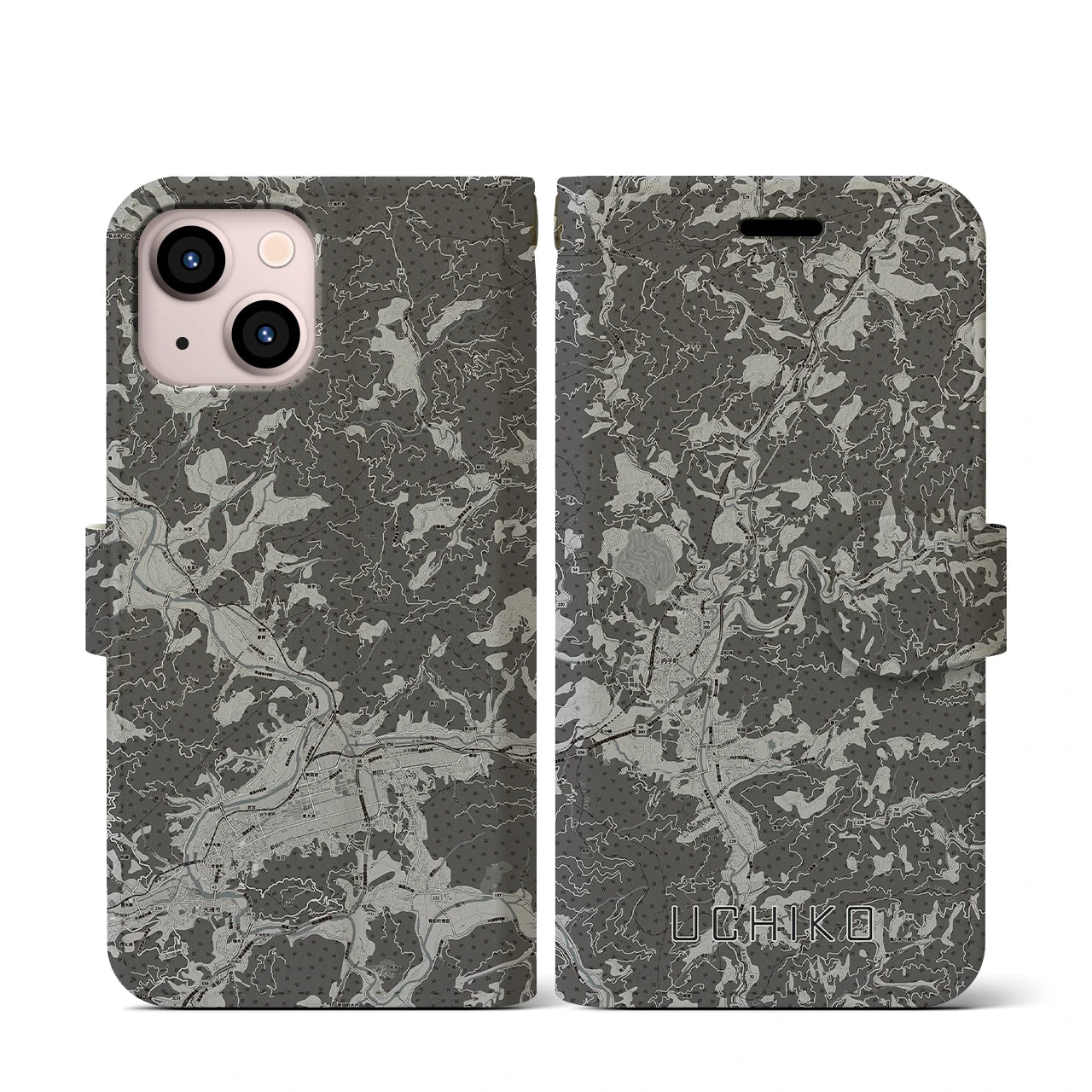 【内子(愛媛県)】地図柄iPhoneケース(手帳タイプ)