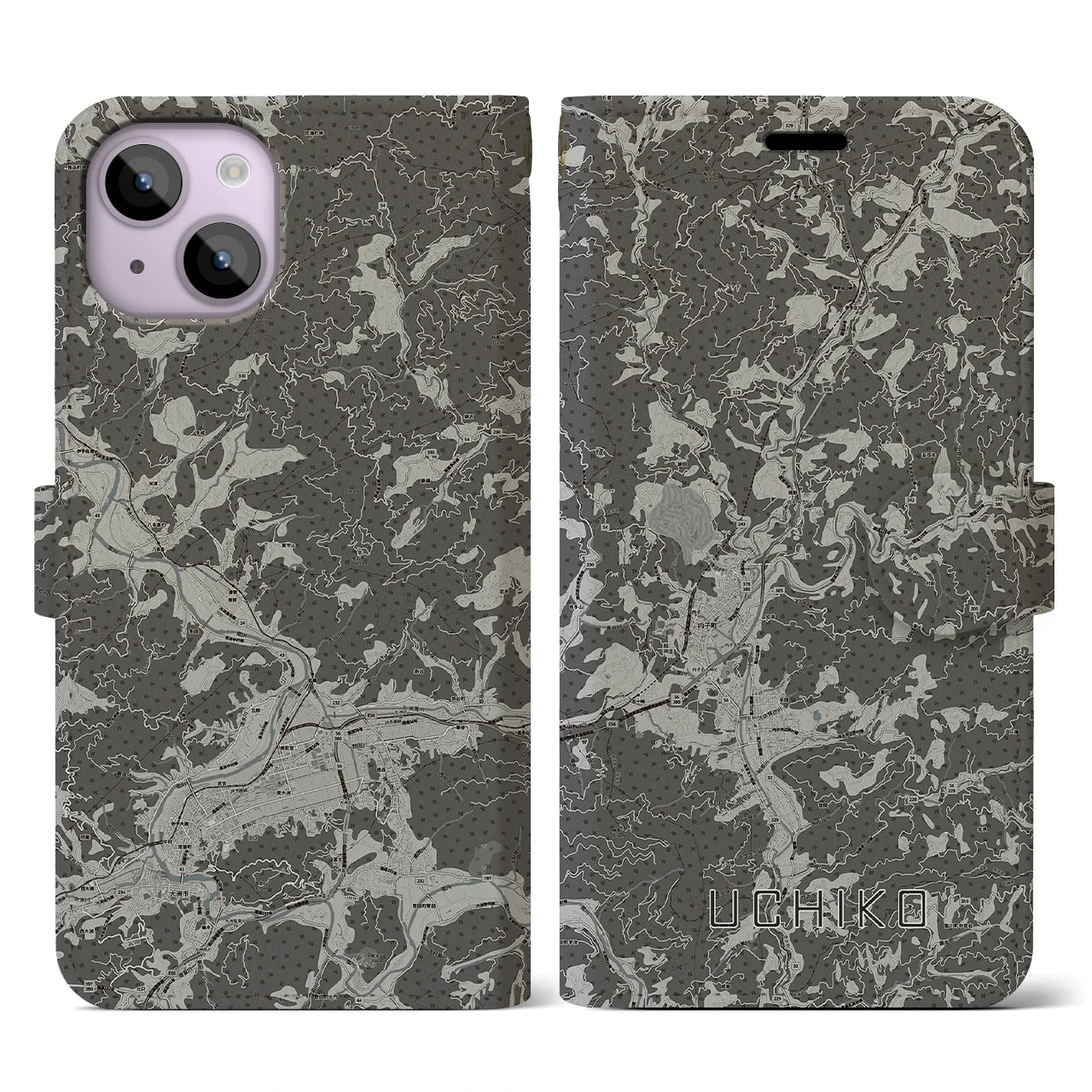 【内子(愛媛県)】地図柄iPhoneケース(手帳タイプ)