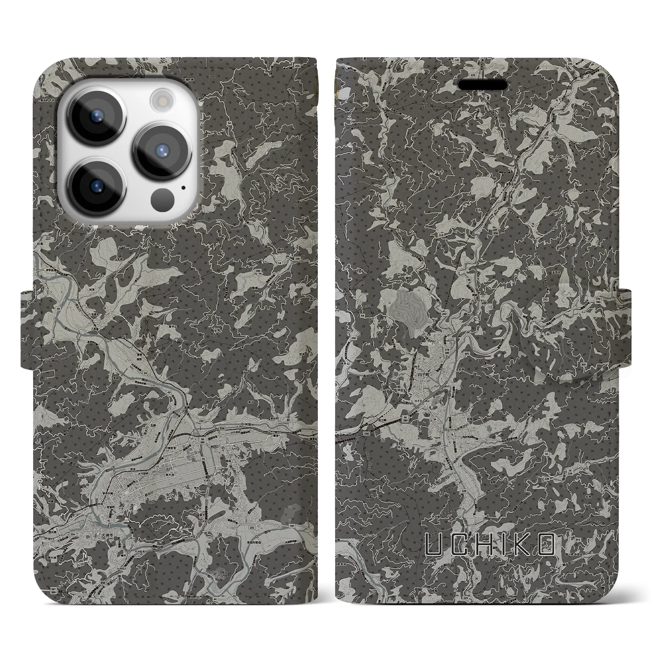 【内子(愛媛県)】地図柄iPhoneケース(手帳タイプ)