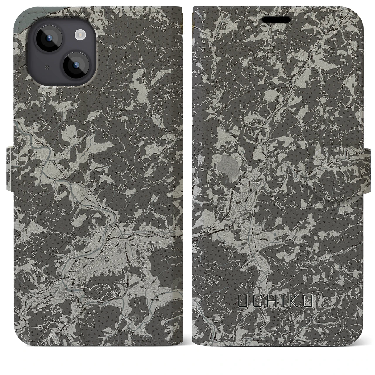 【内子(愛媛県)】地図柄iPhoneケース(手帳タイプ)