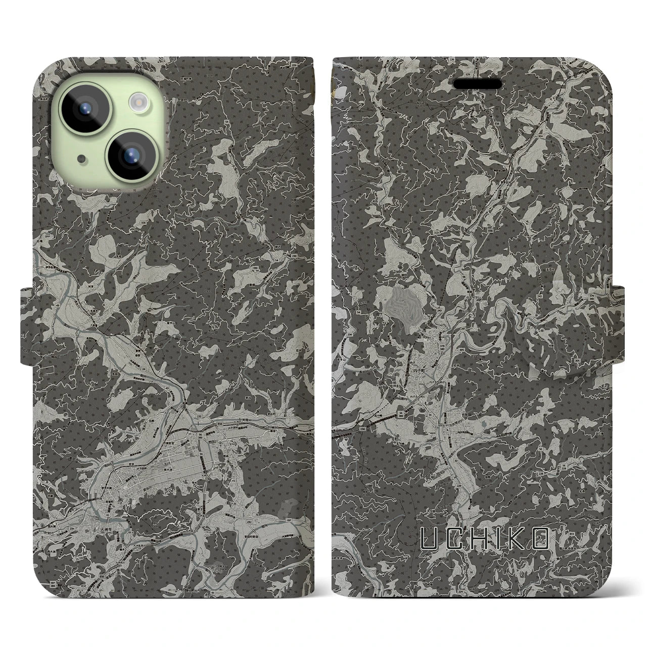 【内子(愛媛県)】地図柄iPhoneケース(手帳タイプ)