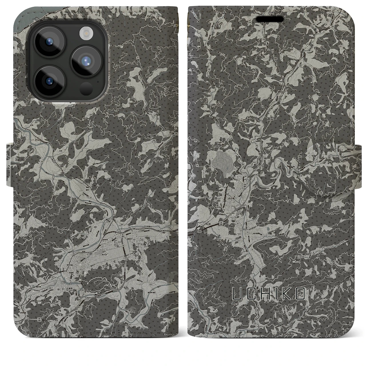 【内子(愛媛県)】地図柄iPhoneケース(手帳タイプ)