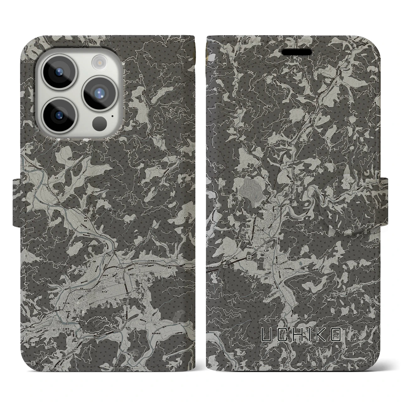 【内子(愛媛県)】地図柄iPhoneケース(手帳タイプ)