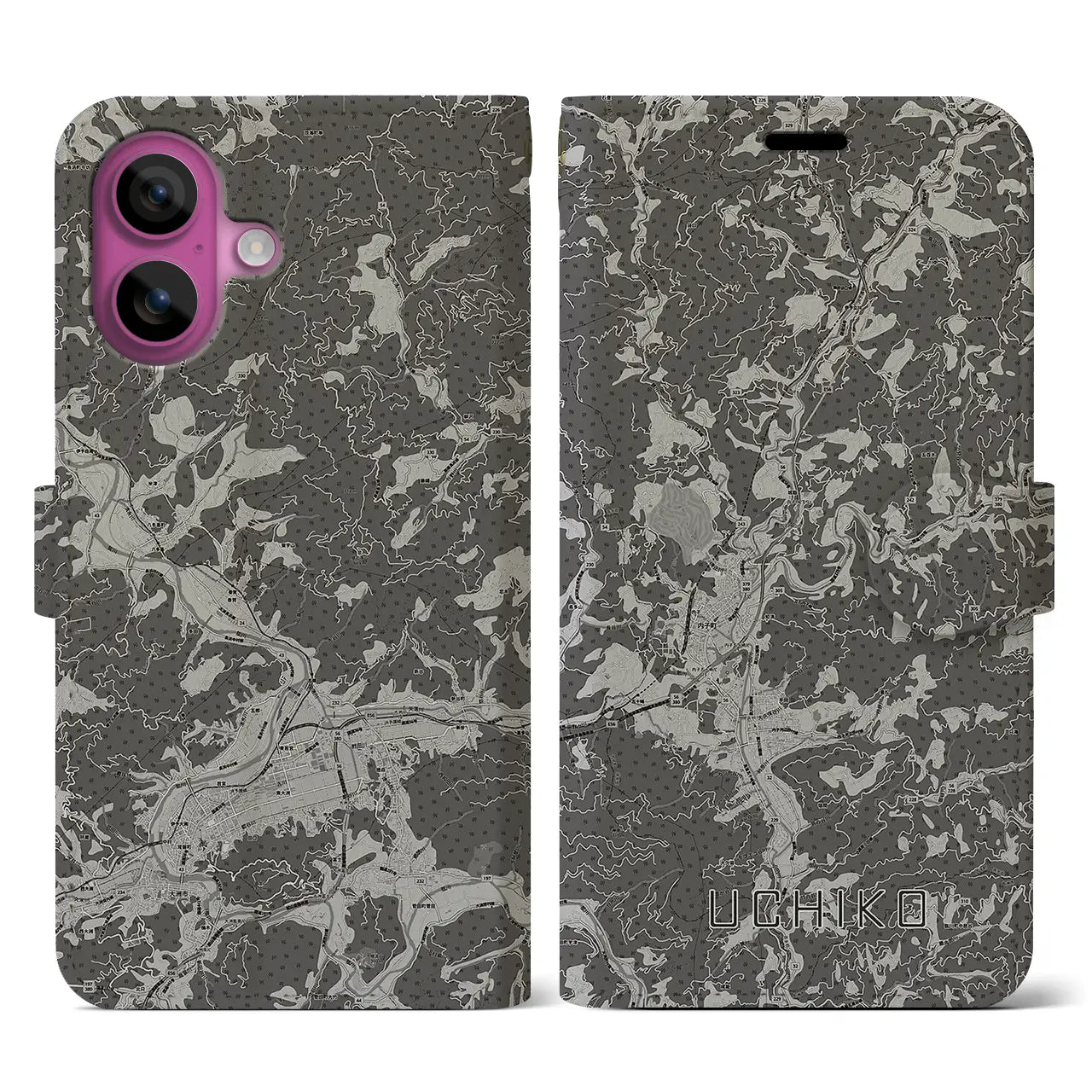 【内子(愛媛県)】地図柄iPhoneケース(手帳タイプ)