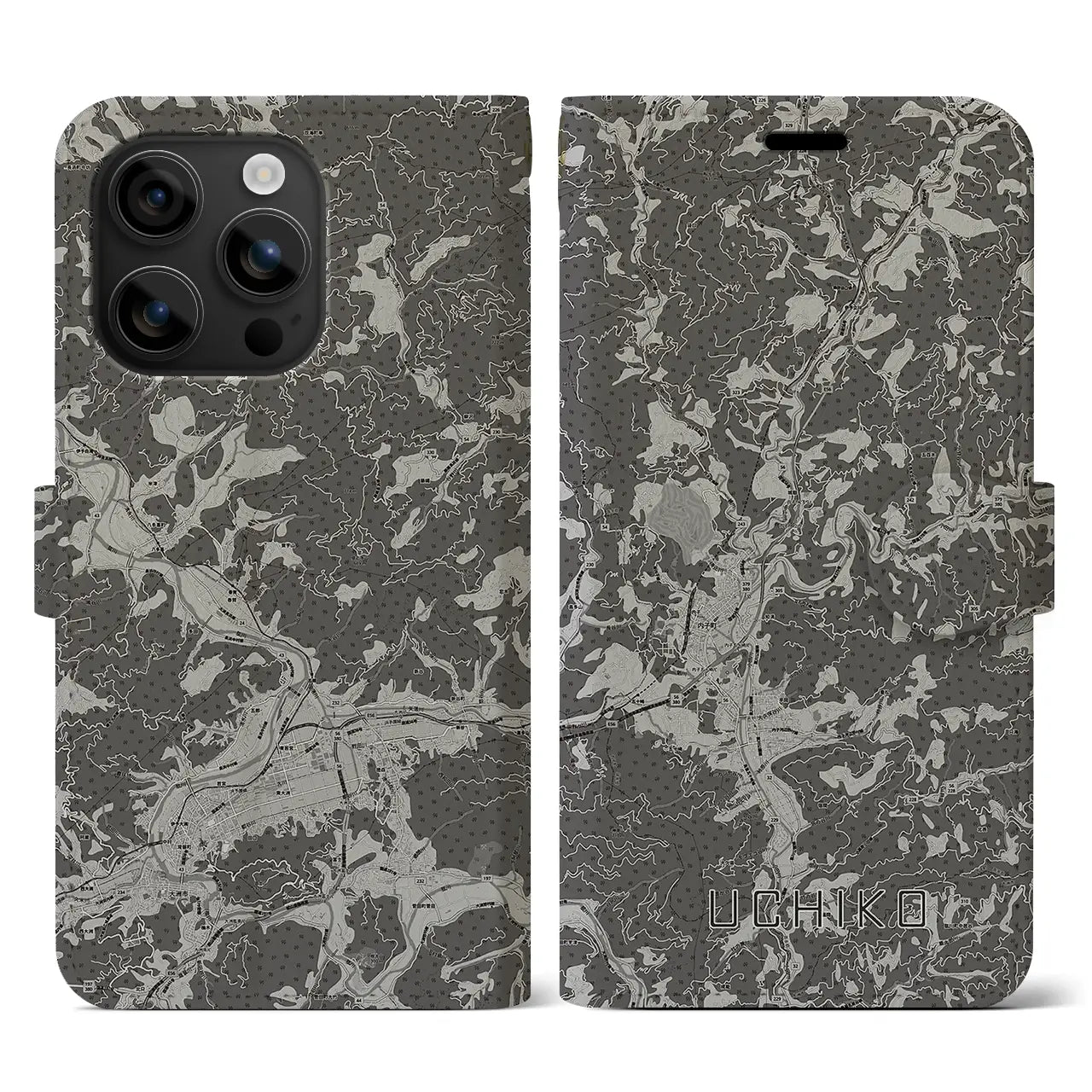 【内子(愛媛県)】地図柄iPhoneケース(手帳タイプ)