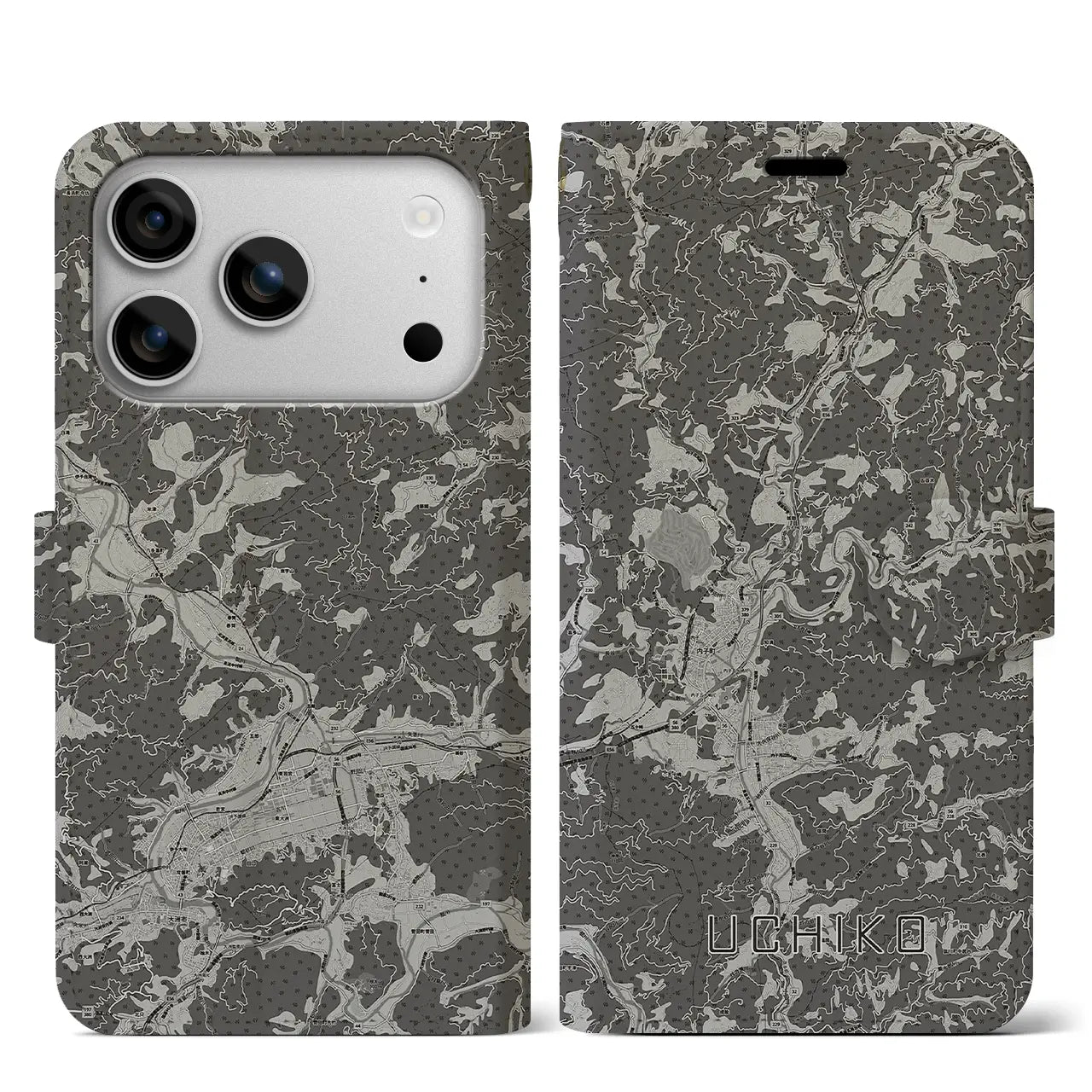 【内子(愛媛県)】地図柄iPhoneケース(手帳タイプ)