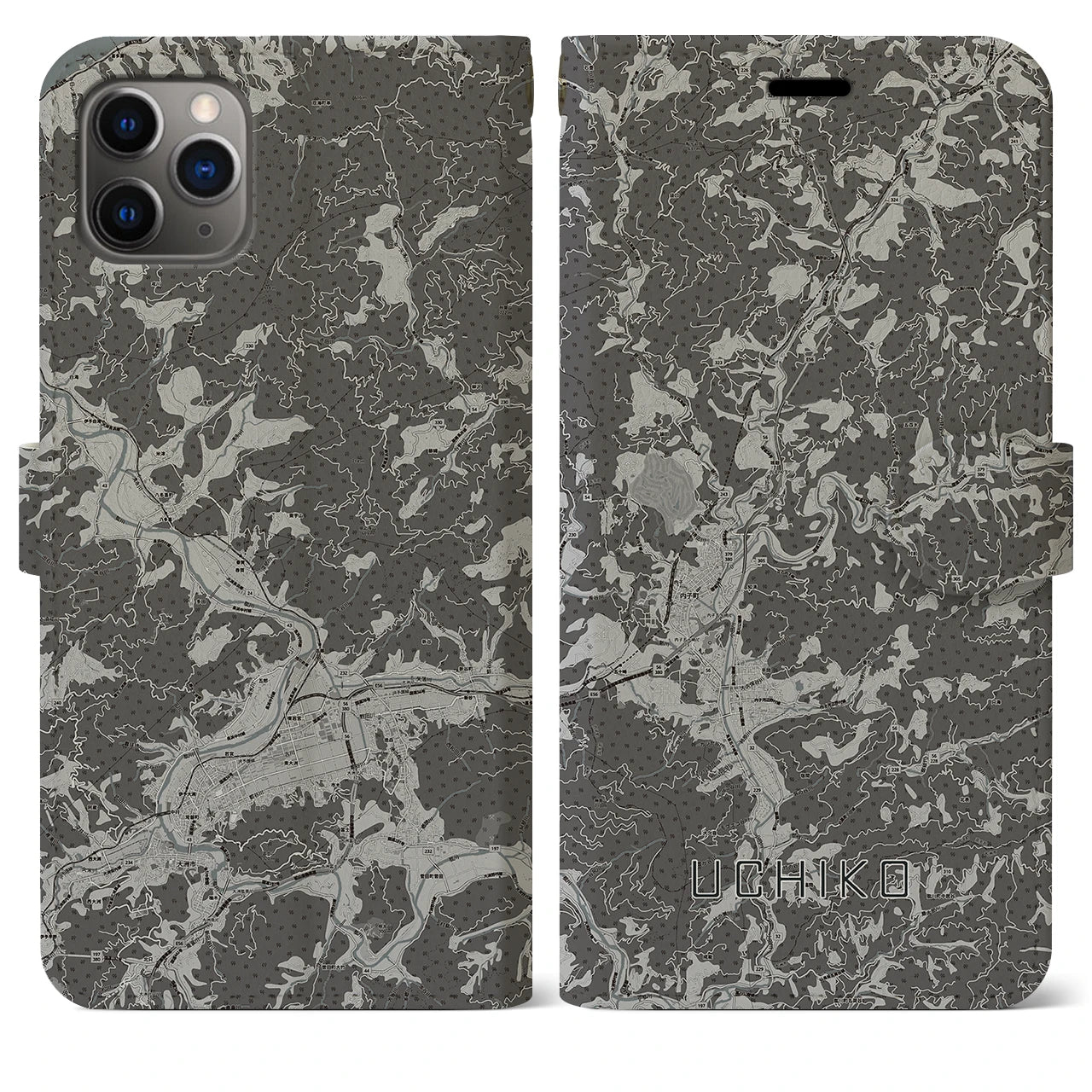 【内子(愛媛県)】地図柄iPhoneケース(手帳タイプ)