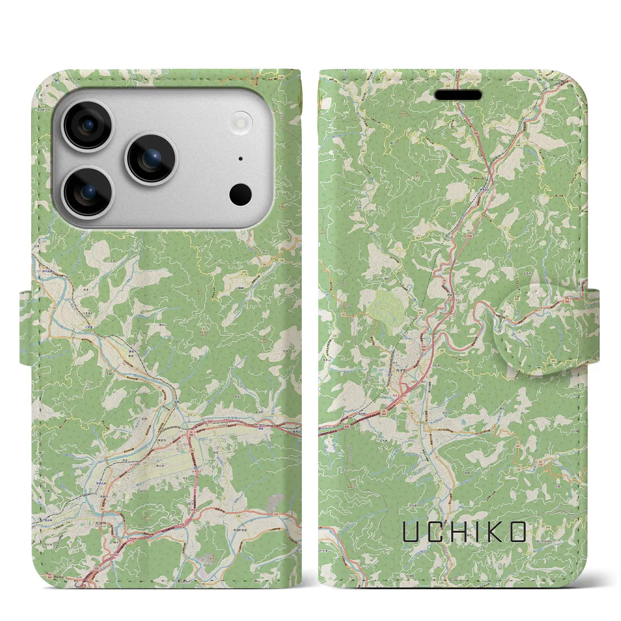 【内子(愛媛県)】地図柄iPhoneケース(手帳タイプ)