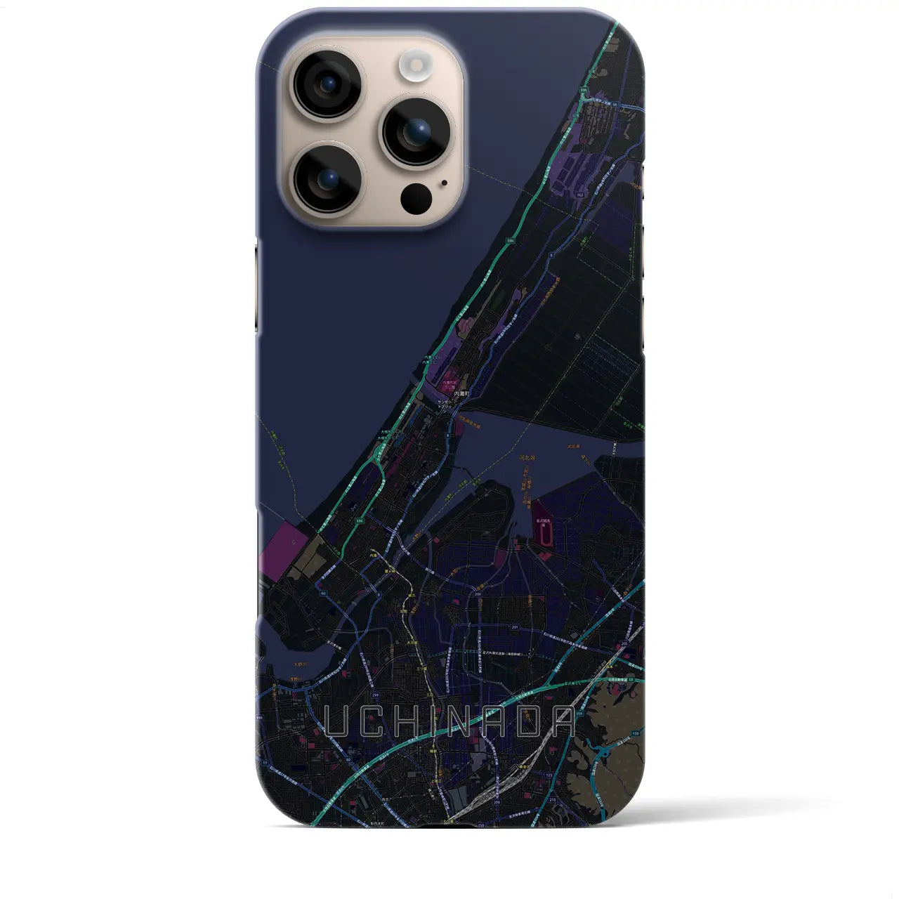 【内灘(石川県)】地図柄iPhoneケース(バックカバータイプ)