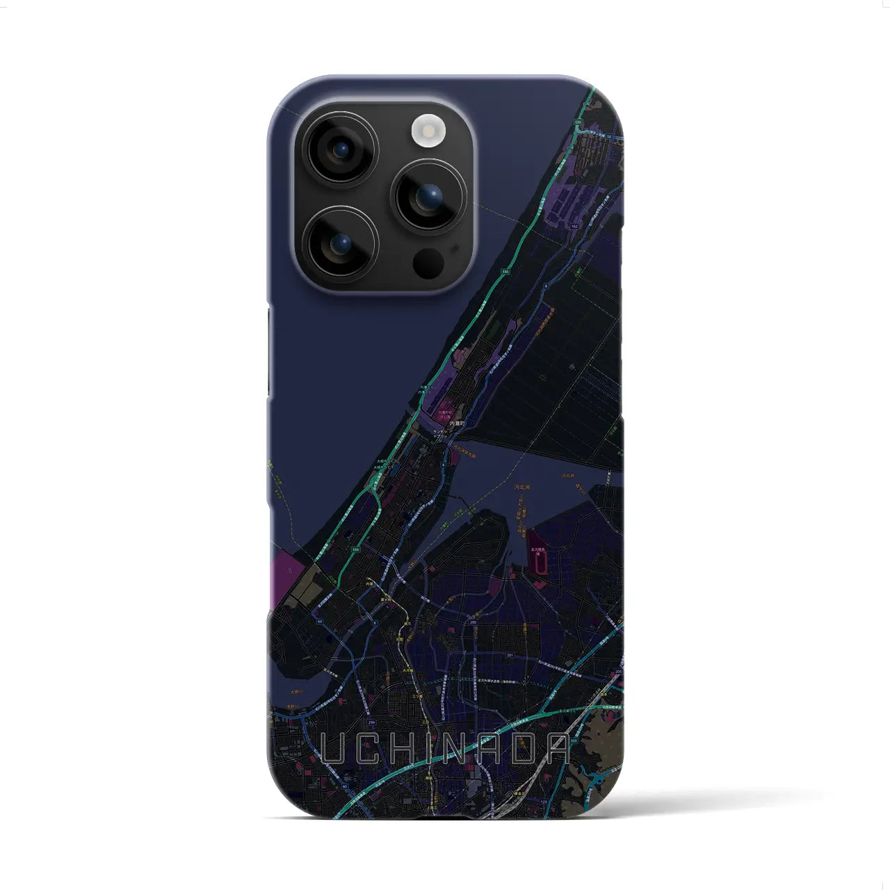 【内灘(石川県)】地図柄iPhoneケース(バックカバータイプ)