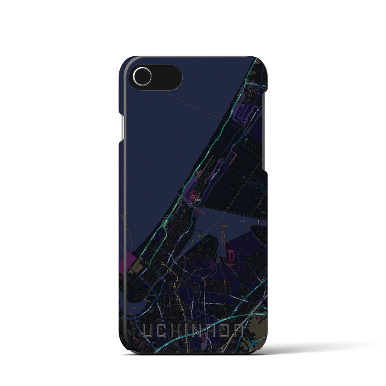 【内灘(石川県)】地図柄iPhoneケース(バックカバータイプ)