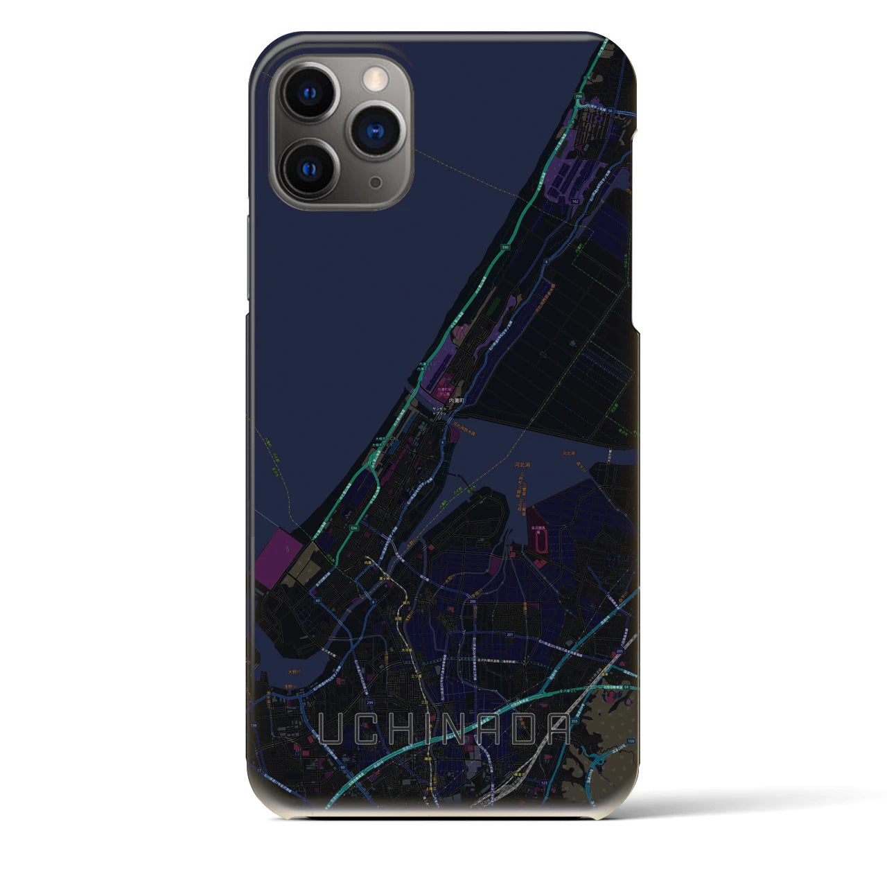 【内灘(石川県)】地図柄iPhoneケース(バックカバータイプ)