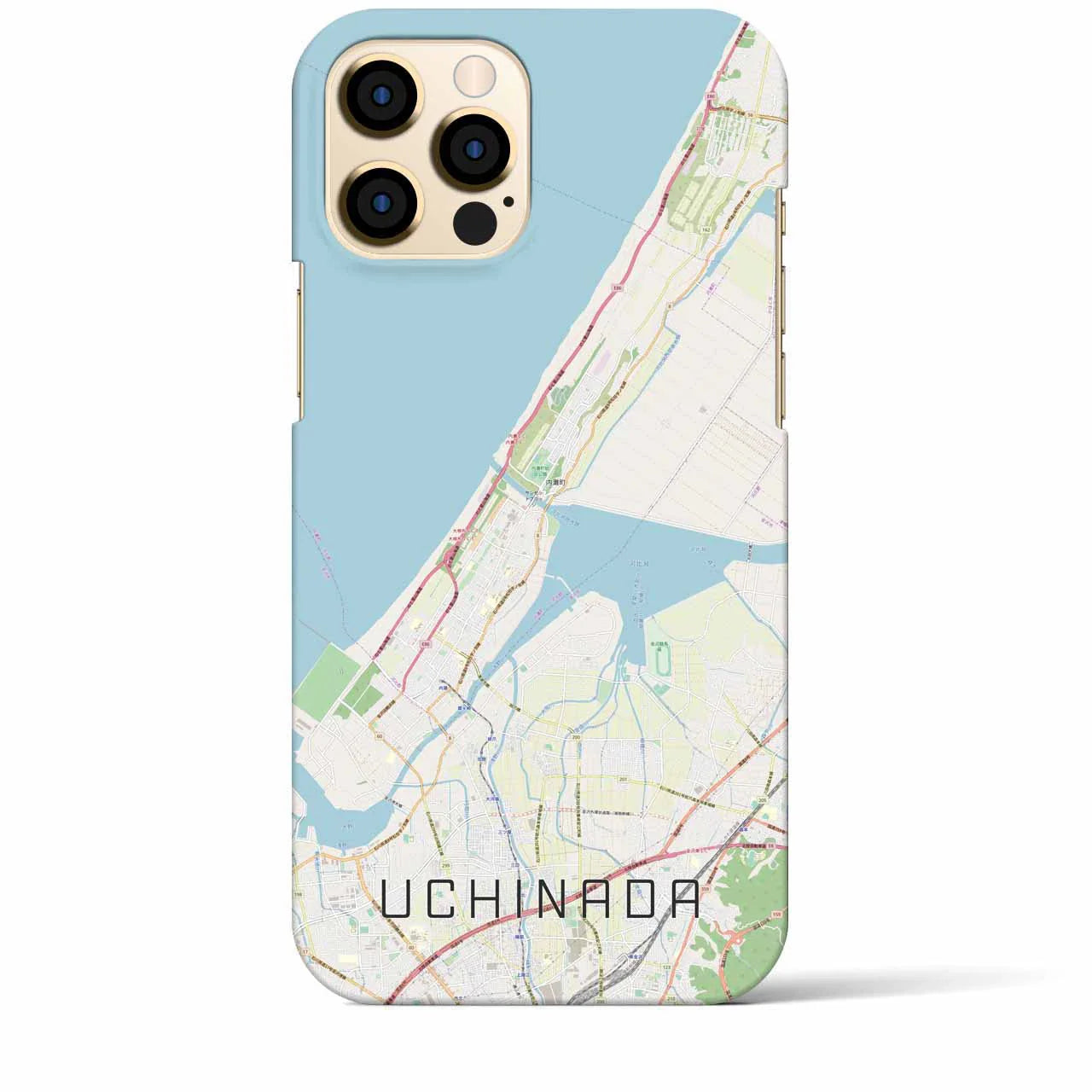 【内灘(石川県)】地図柄iPhoneケース(バックカバータイプ)