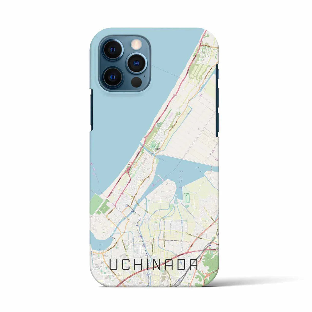 【内灘(石川県)】地図柄iPhoneケース(バックカバータイプ)