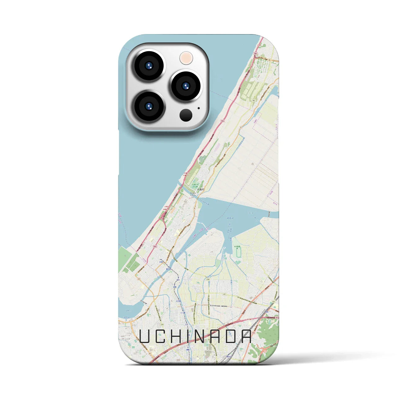 【内灘(石川県)】地図柄iPhoneケース(バックカバータイプ)