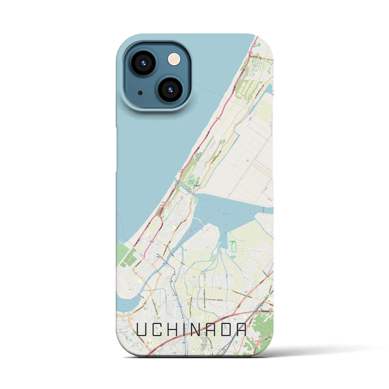 【内灘(石川県)】地図柄iPhoneケース(バックカバータイプ)