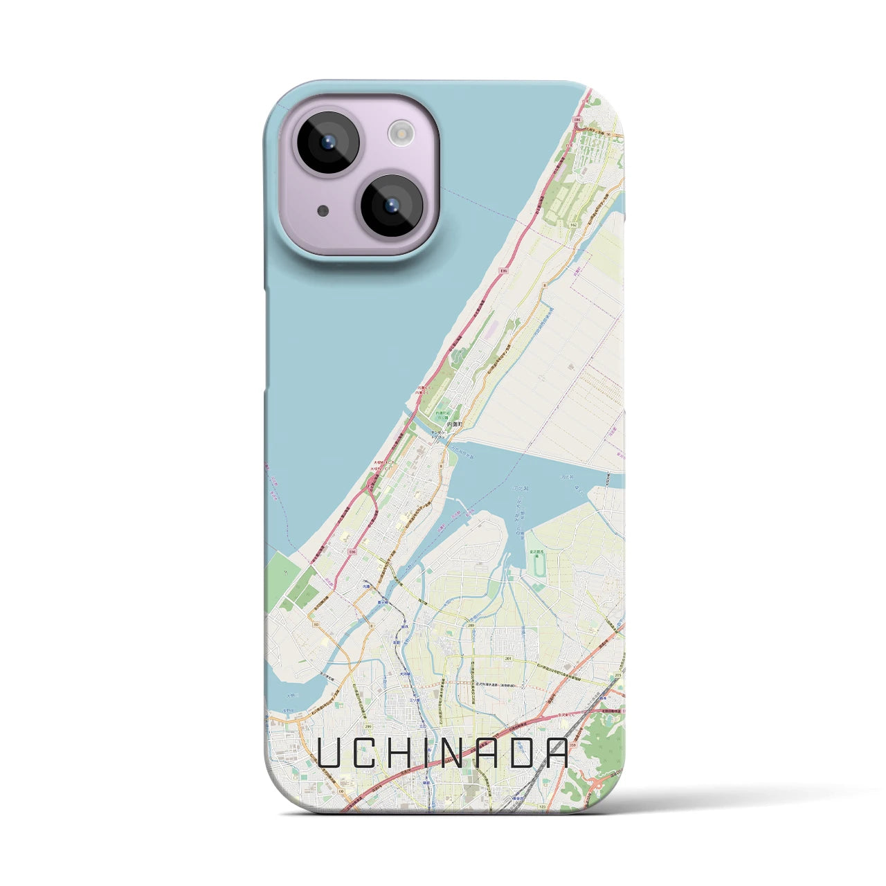 【内灘(石川県)】地図柄iPhoneケース(バックカバータイプ)