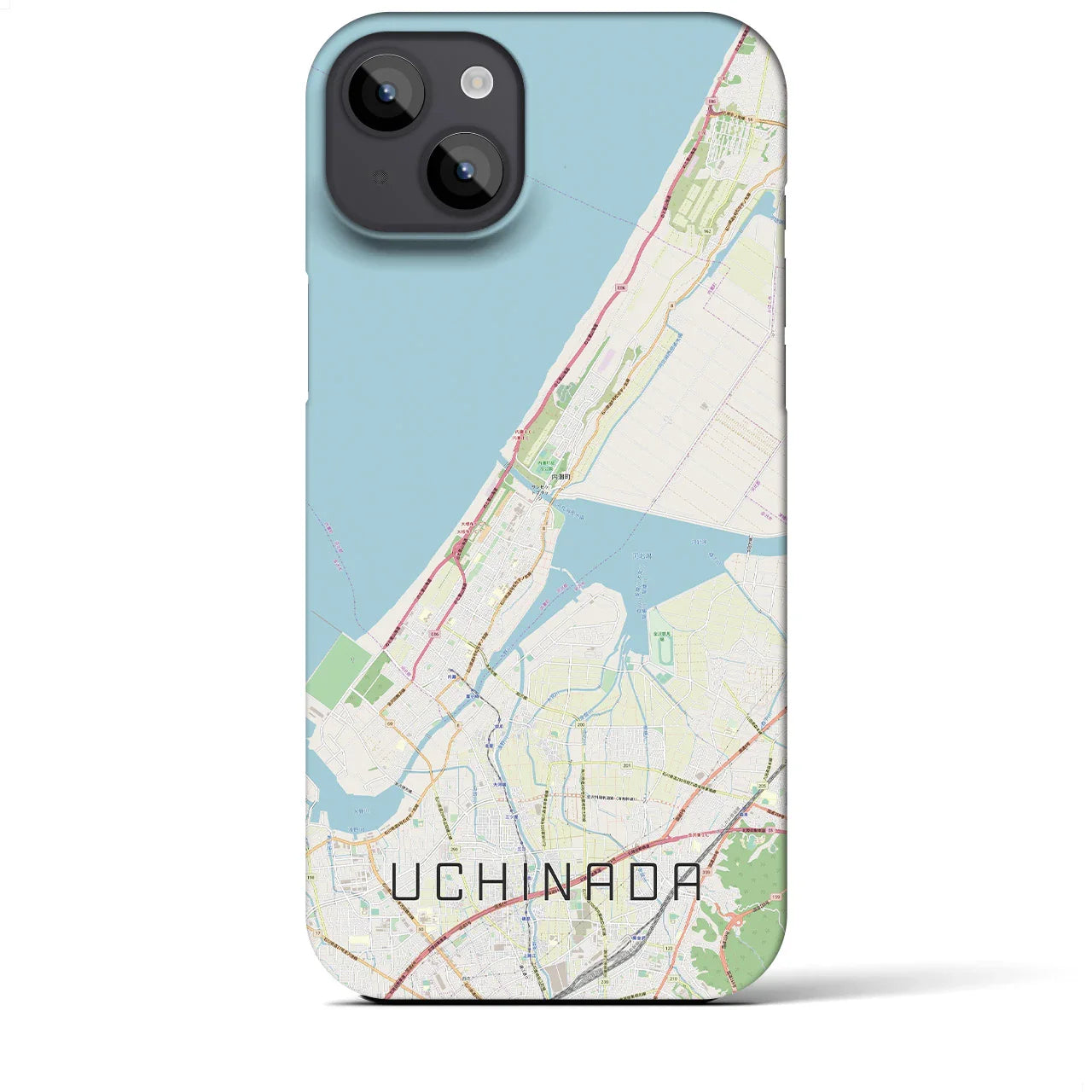 【内灘(石川県)】地図柄iPhoneケース(バックカバータイプ)