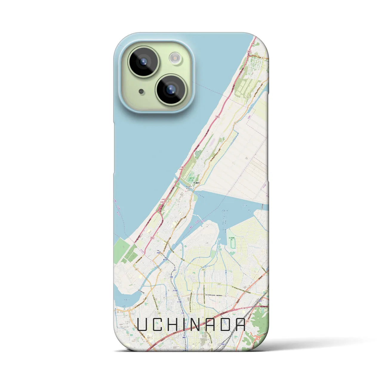 【内灘(石川県)】地図柄iPhoneケース(バックカバータイプ)