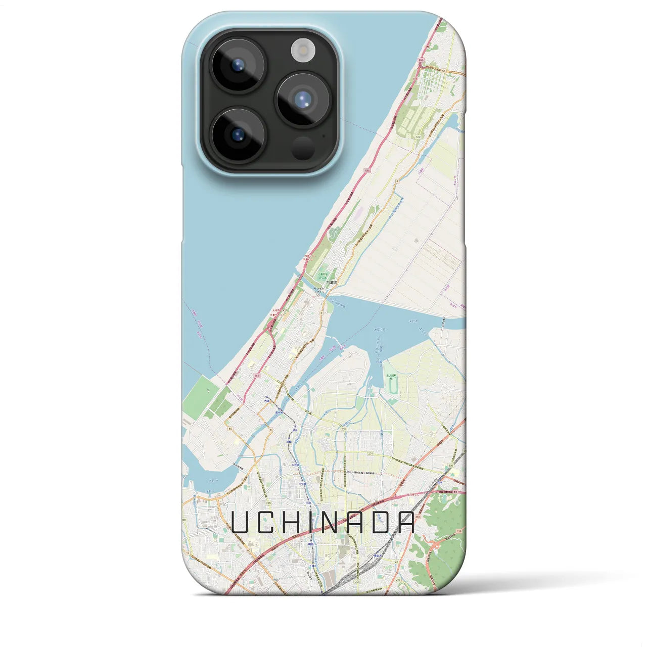 【内灘(石川県)】地図柄iPhoneケース(バックカバータイプ)