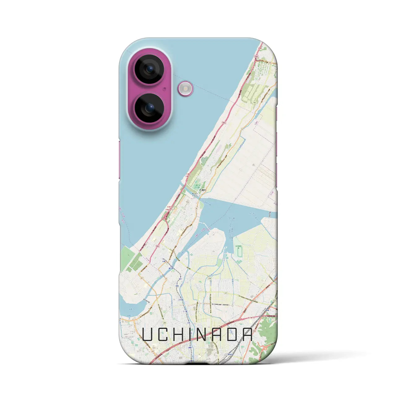 【内灘(石川県)】地図柄iPhoneケース(バックカバータイプ)