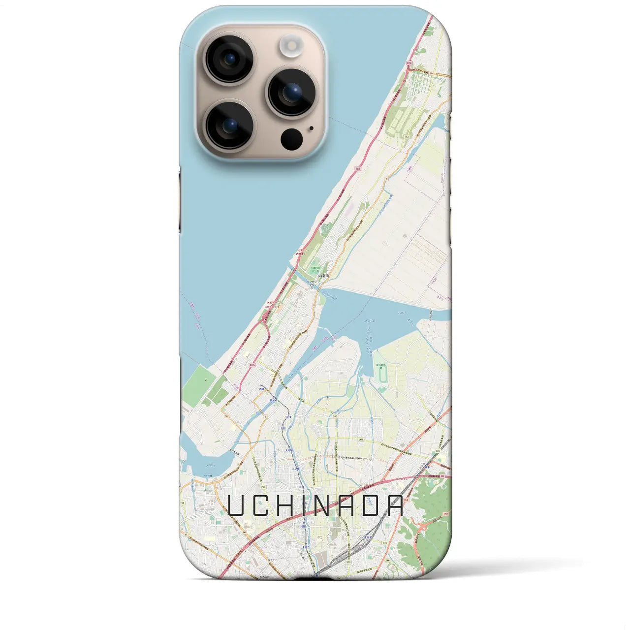 【内灘(石川県)】地図柄iPhoneケース(バックカバータイプ)