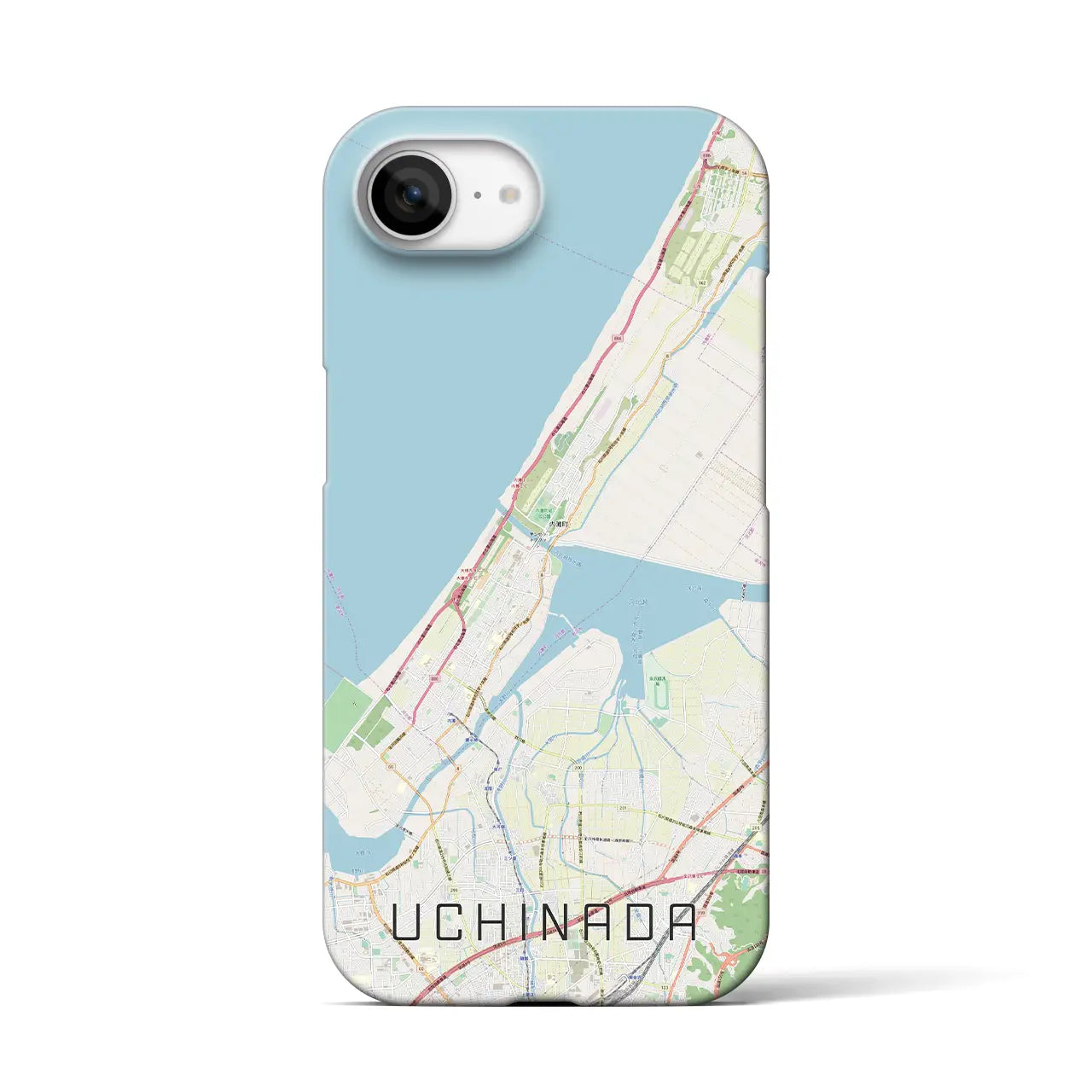 【内灘(石川県)】地図柄iPhoneケース(バックカバータイプ)