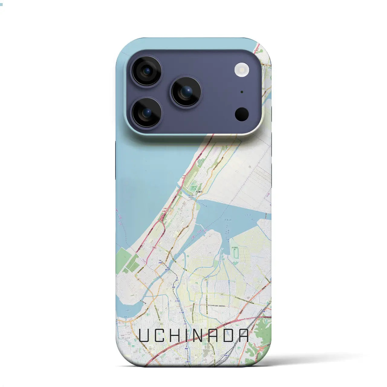 【内灘(石川県)】地図柄iPhoneケース(バックカバータイプ)
