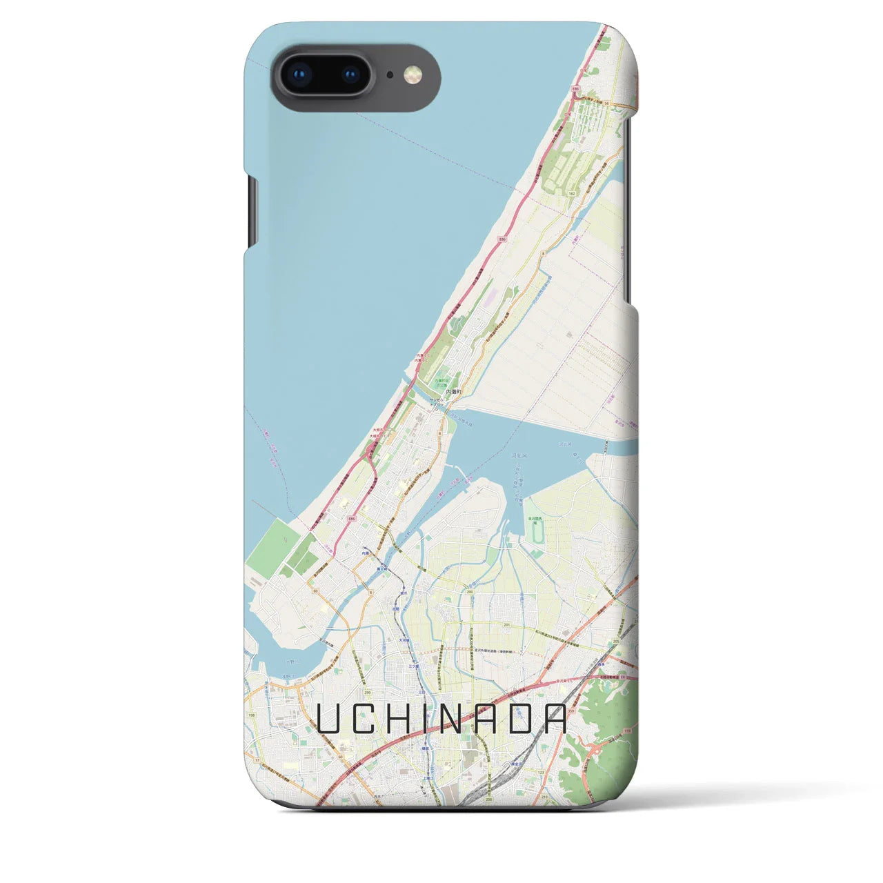 【内灘(石川県)】地図柄iPhoneケース(バックカバータイプ)