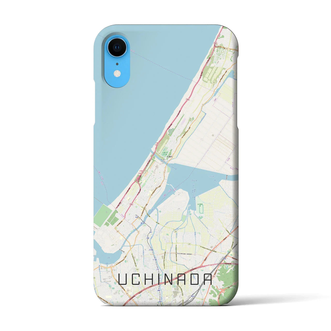 【内灘(石川県)】地図柄iPhoneケース(バックカバータイプ)