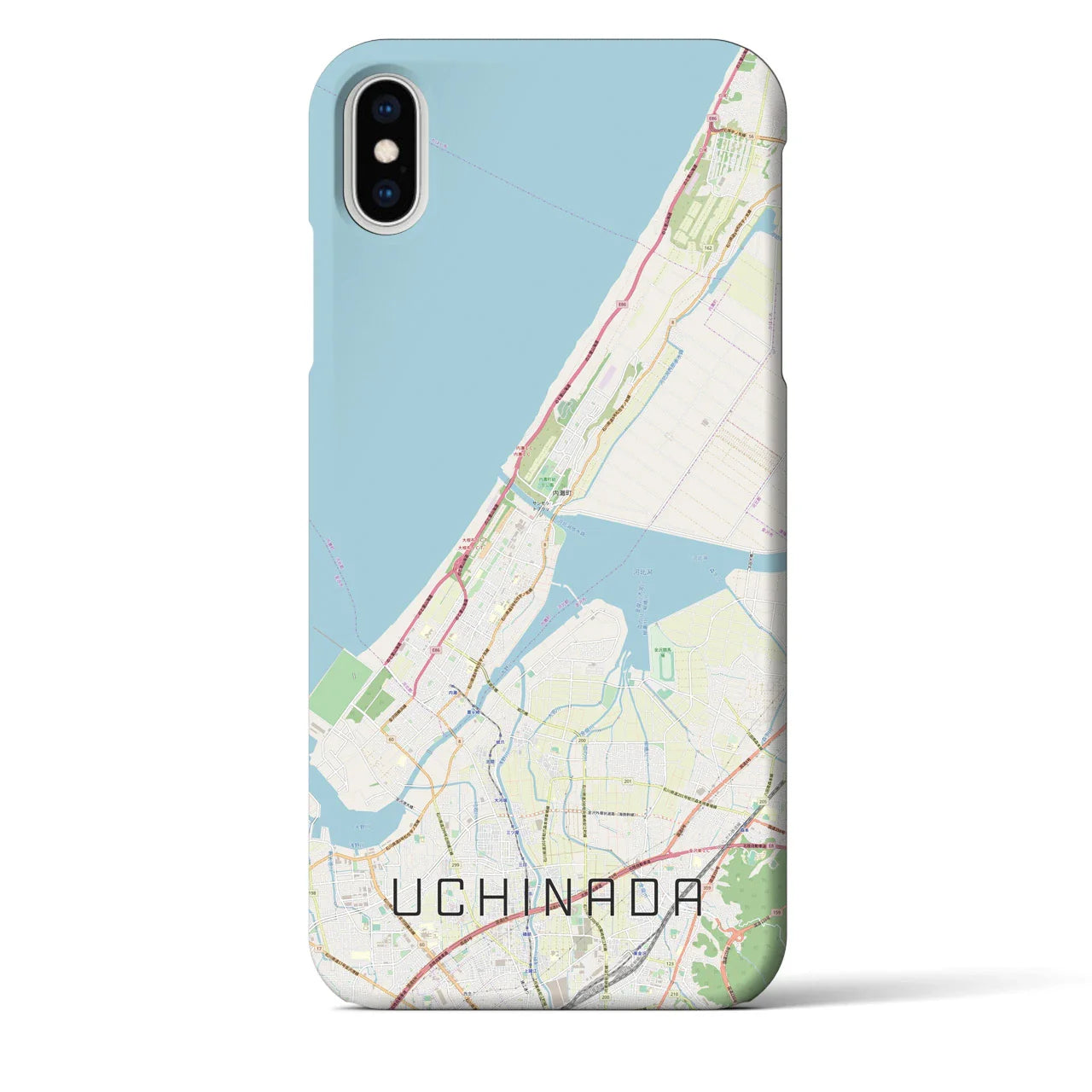 【内灘(石川県)】地図柄iPhoneケース(バックカバータイプ)