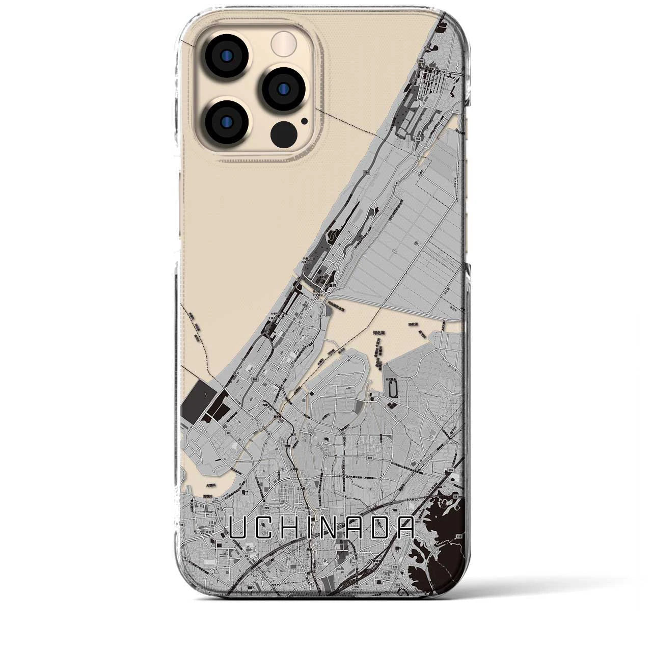 【内灘(石川県)】地図柄iPhoneケース(クリアタイプ)