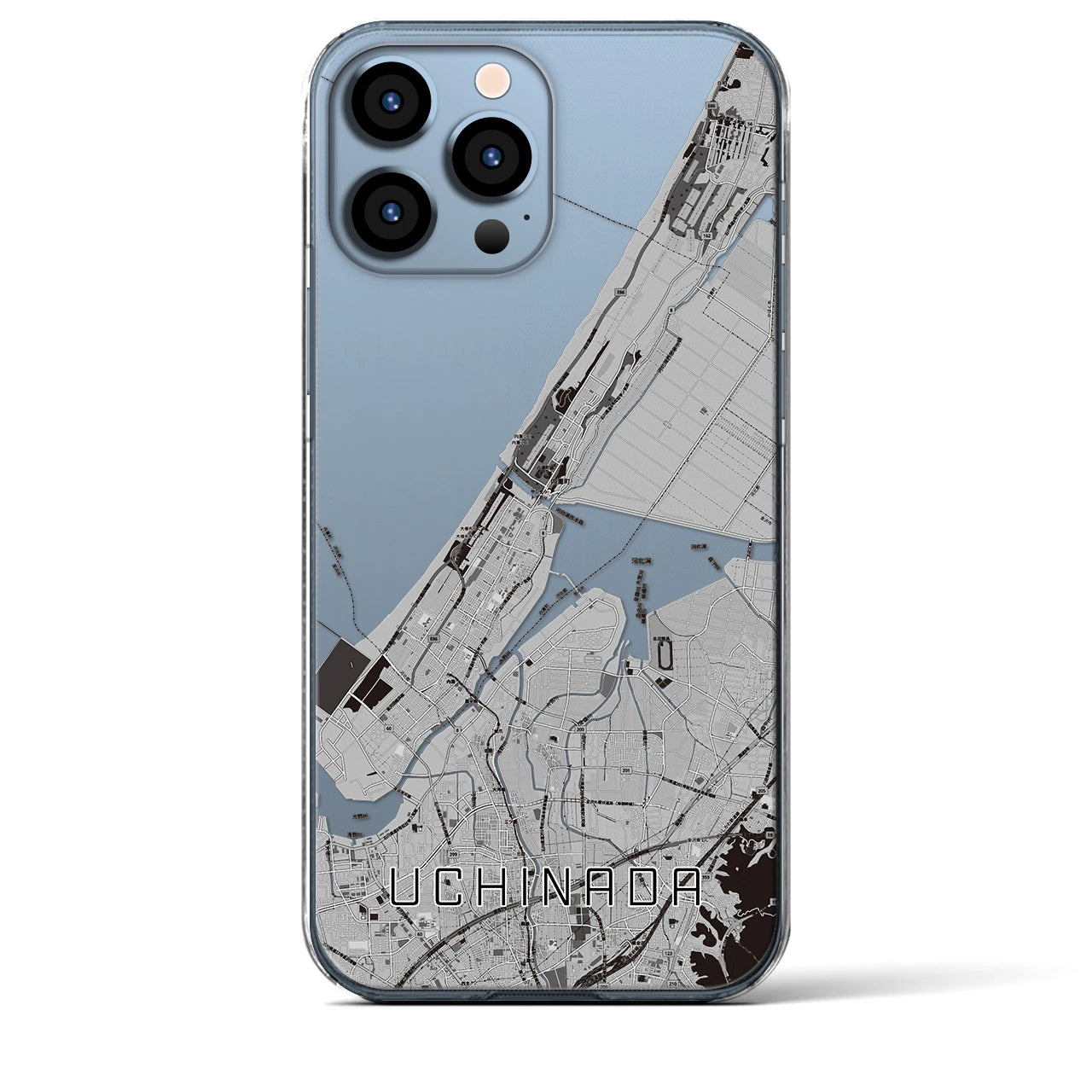 【内灘(石川県)】地図柄iPhoneケース(クリアタイプ)