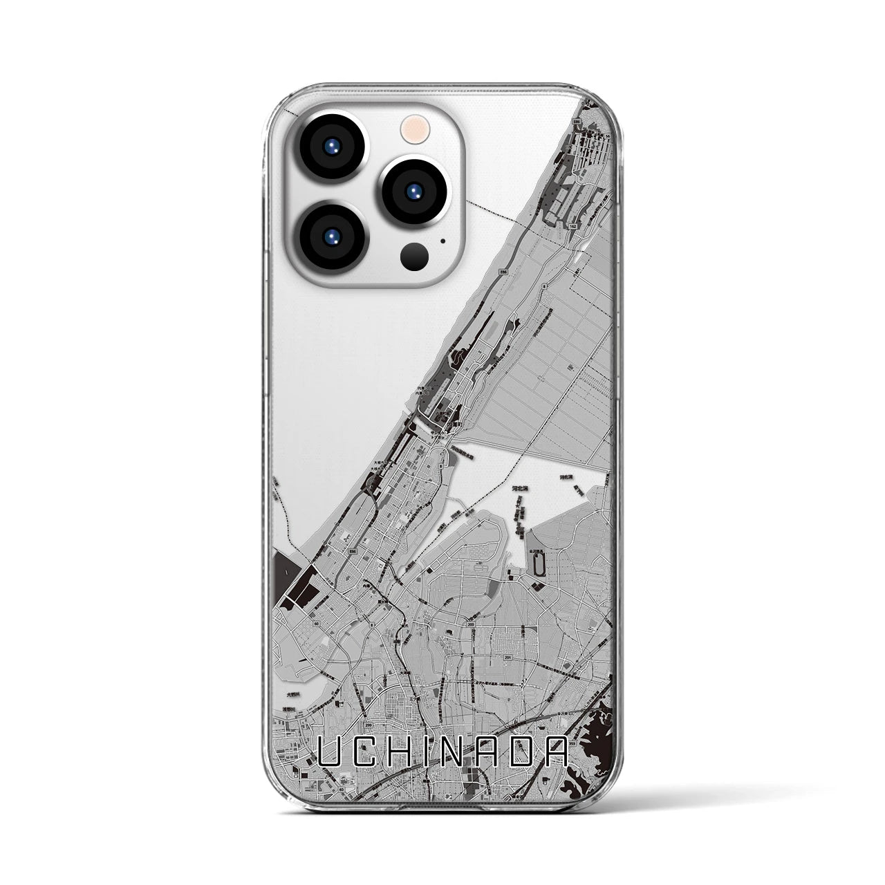 【内灘(石川県)】地図柄iPhoneケース(クリアタイプ)