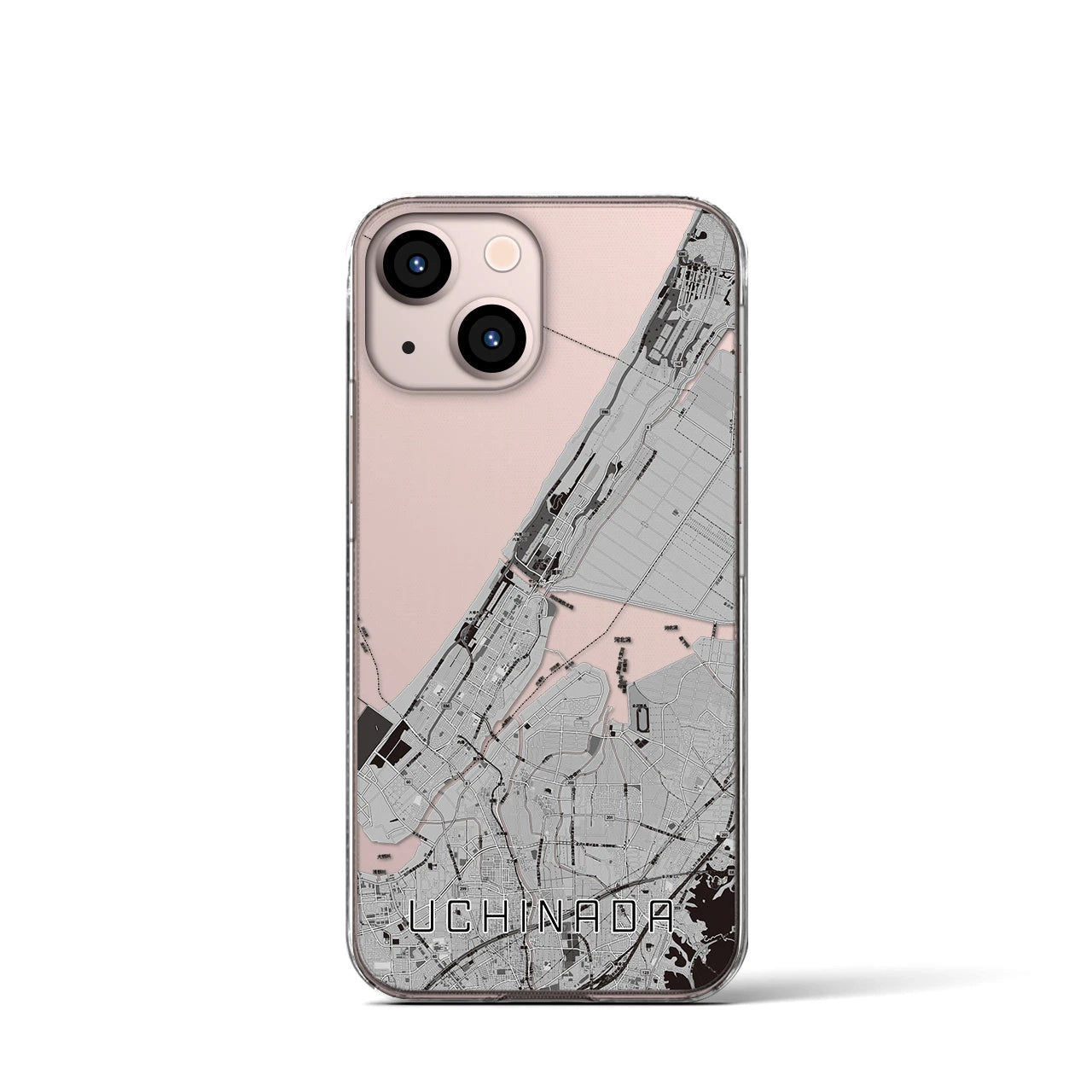 【内灘(石川県)】地図柄iPhoneケース(クリアタイプ)