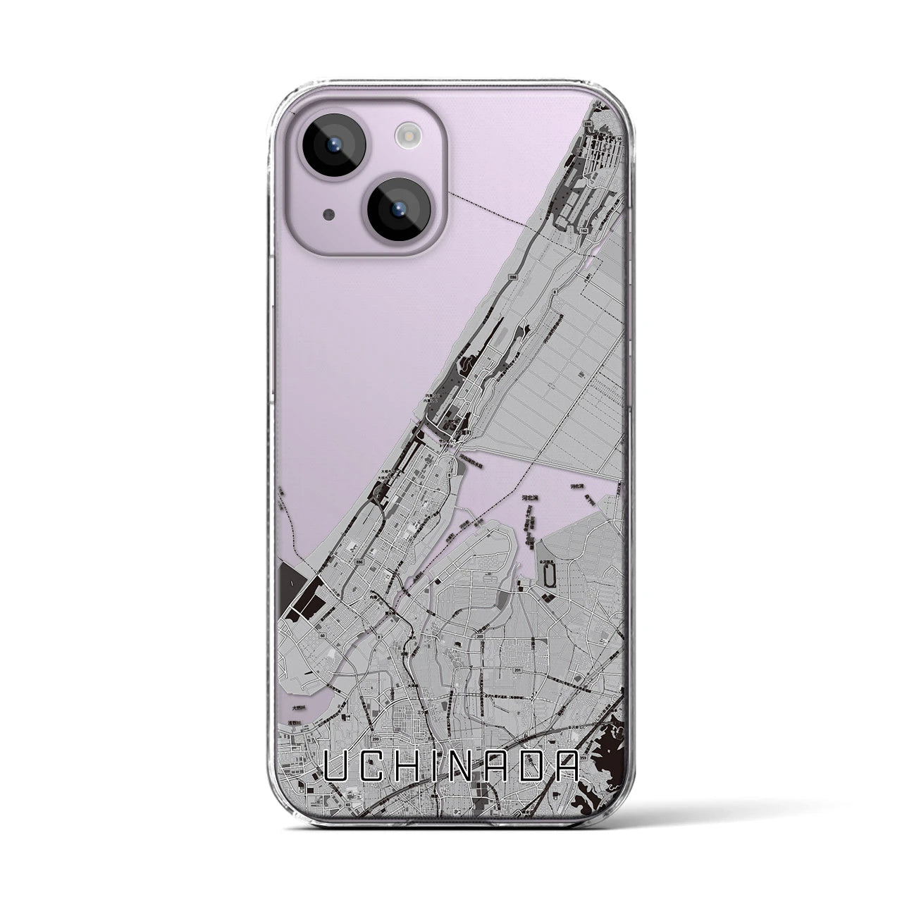 【内灘(石川県)】地図柄iPhoneケース(クリアタイプ)