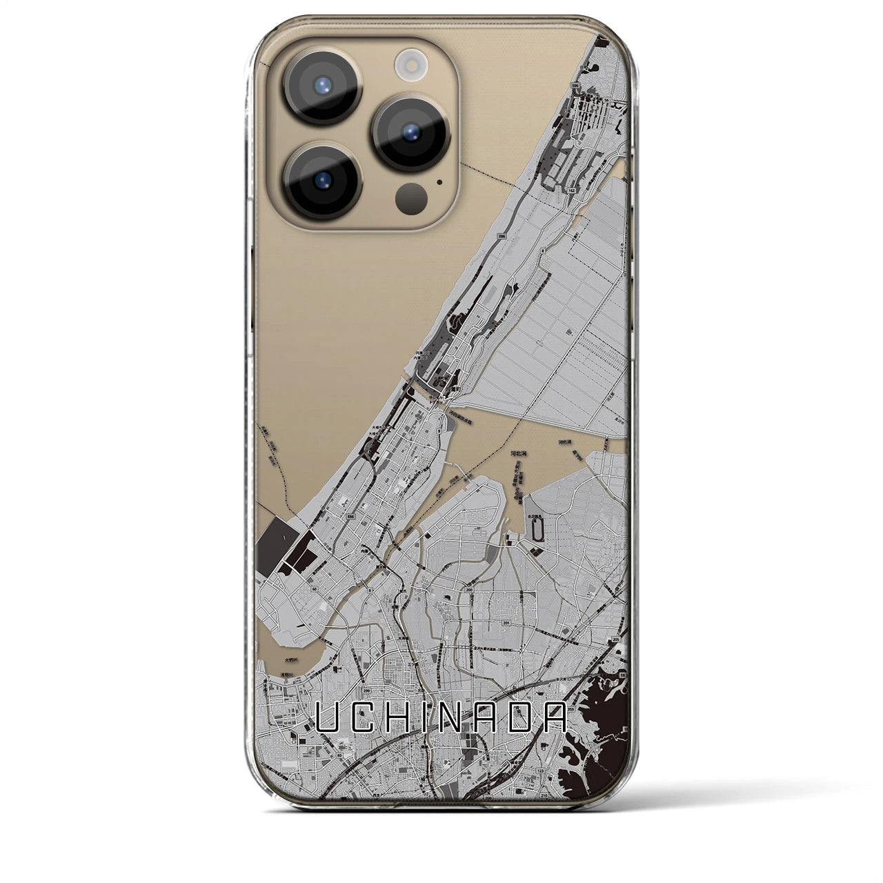 【内灘(石川県)】地図柄iPhoneケース(クリアタイプ)