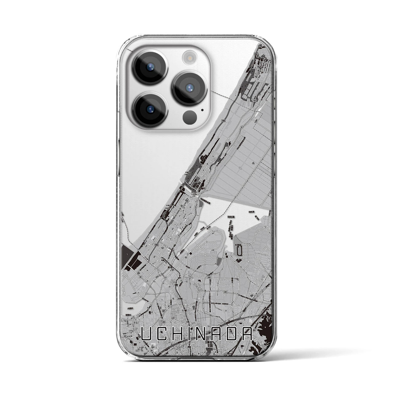 【内灘(石川県)】地図柄iPhoneケース(クリアタイプ)