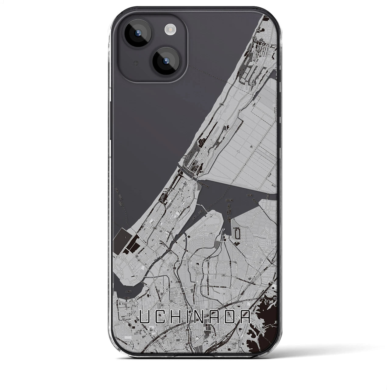 【内灘(石川県)】地図柄iPhoneケース(クリアタイプ)